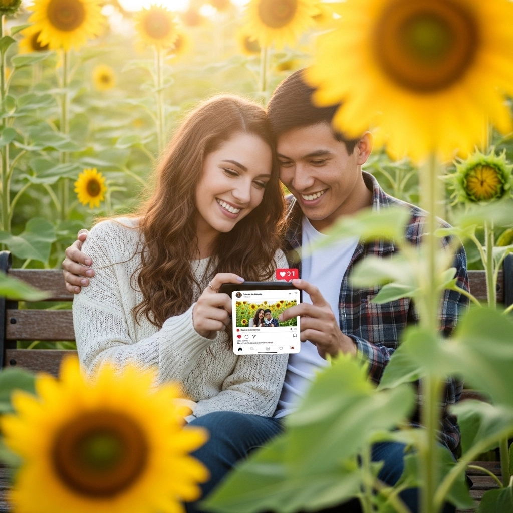 Aesthetic Sunflower Social Media Lines