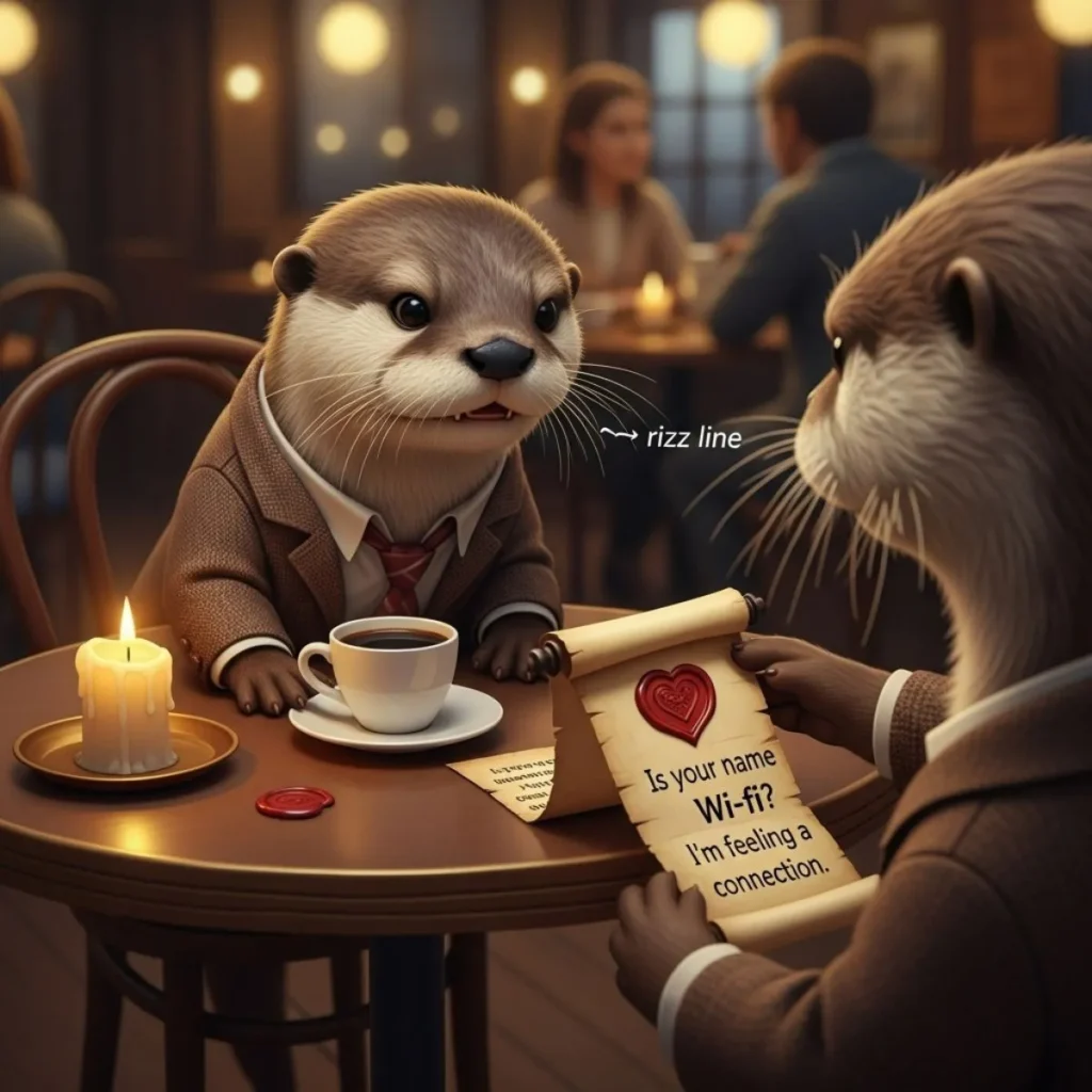 Romantic Otter Rizz Lines