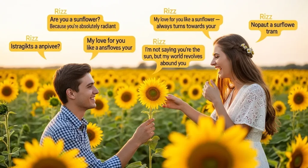 Romantic Sunflower Rizz Lines for Her