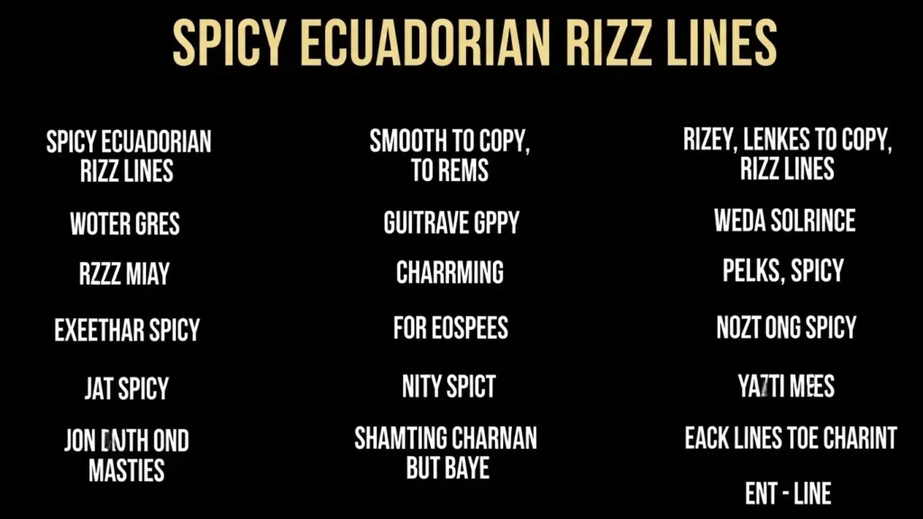 Spicy Ecuadorian Rizz Lines